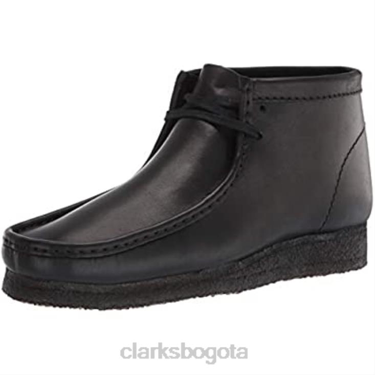 Clarks 0DX8L2460 botas wallabee de cuero negro para hombre chukka parent clarks hombres cuero negro