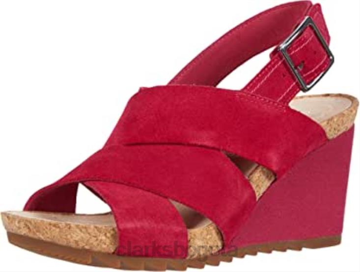 Clarks 0DX8L2462 sandalia mujer cuña flex arena ante fucsia clarks mujer gamuza fucsia
