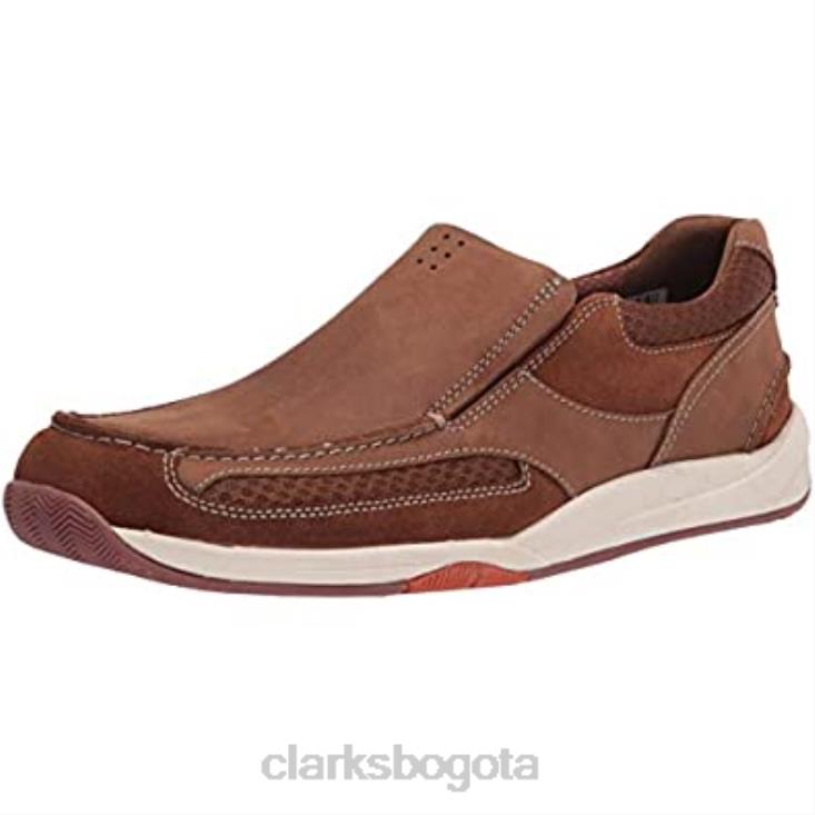 Clarks 0DX8L2467 Zapatilla Clarks Langton Easy de nobuk tostado para hombre hombres nubuck bronceado