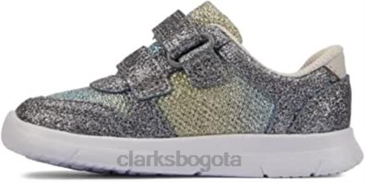 Clarks 0DX8L247 Zapatillas de deporte de cuero para niños pequeños Ath Wing con combinación de colores clarks niños conoció combi