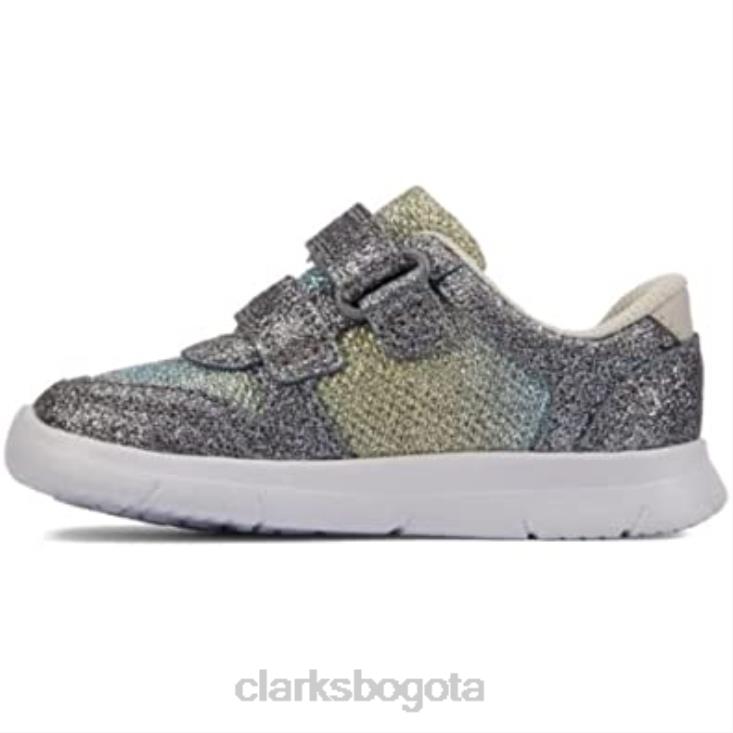 Clarks 0DX8L247 Zapatillas de deporte de cuero para niños pequeños Ath Wing con combinación de colores clarks niños conoció combi