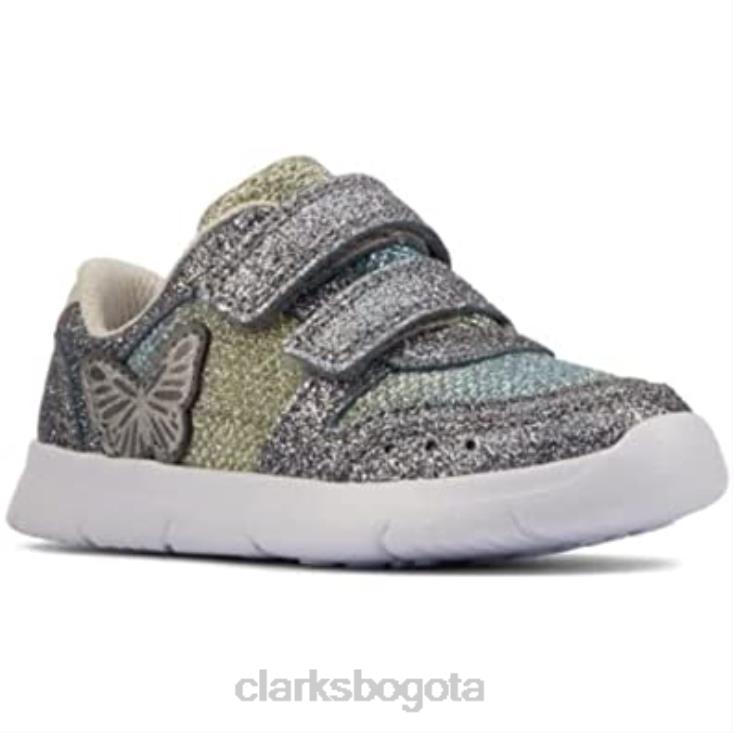 Clarks 0DX8L247 Zapatillas de deporte de cuero para niños pequeños Ath Wing con combinación de colores clarks niños conoció combi