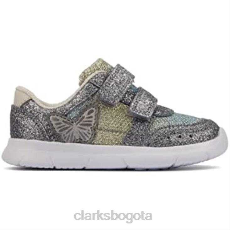 Clarks 0DX8L247 Zapatillas de deporte de cuero para niños pequeños Ath Wing con combinación de colores clarks niños conoció combi