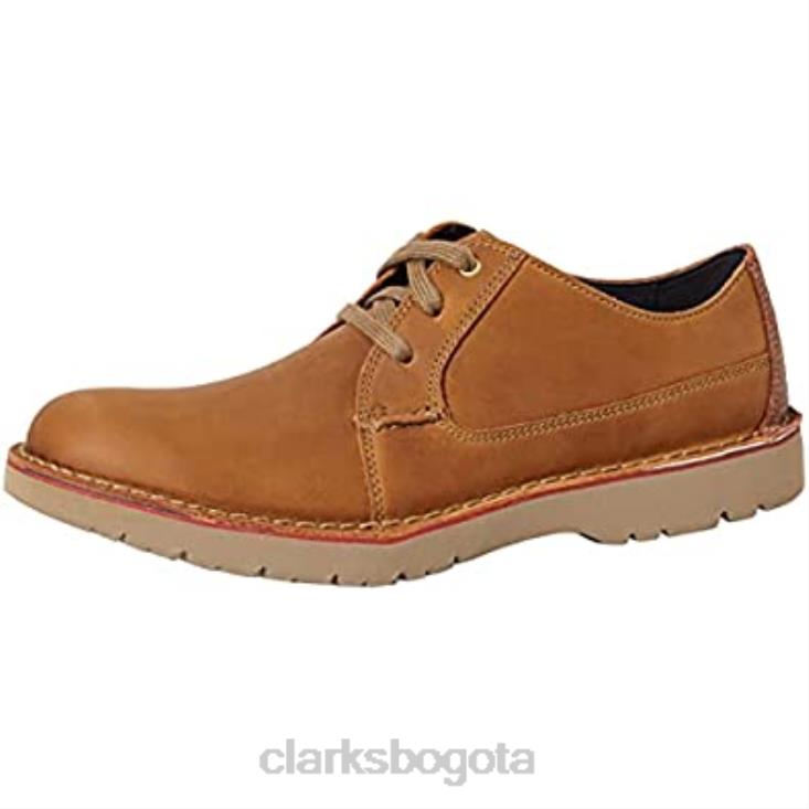 Clarks 0DX8L2477 vargo walk oxford clarks marrón cuero tostado oscuro para hombre hombres cuero marrón oscuro