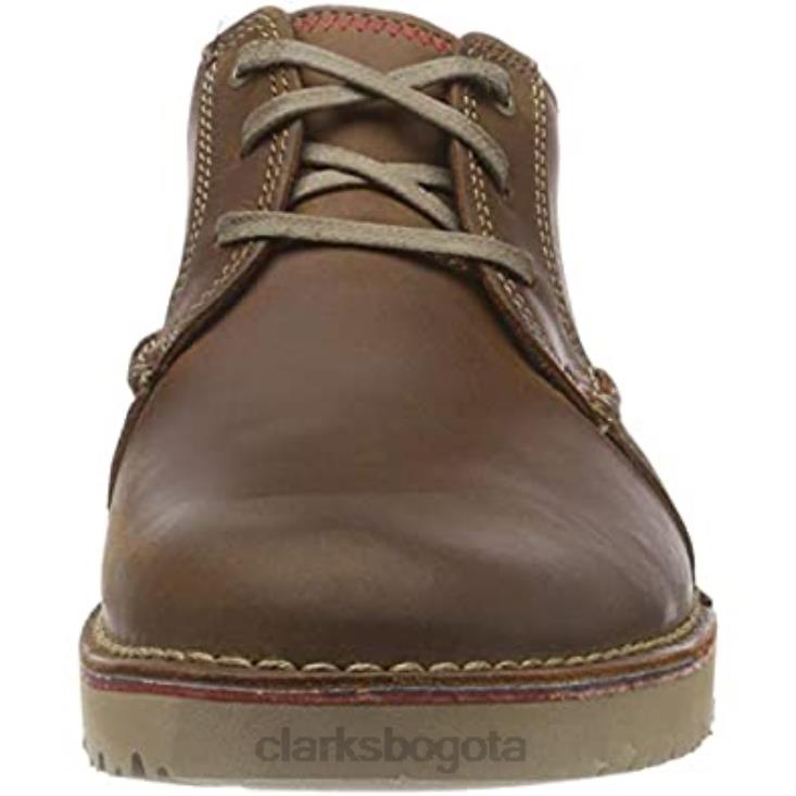 Clarks 0DX8L2477 vargo walk oxford clarks marrón cuero tostado oscuro para hombre hombres cuero marrón oscuro