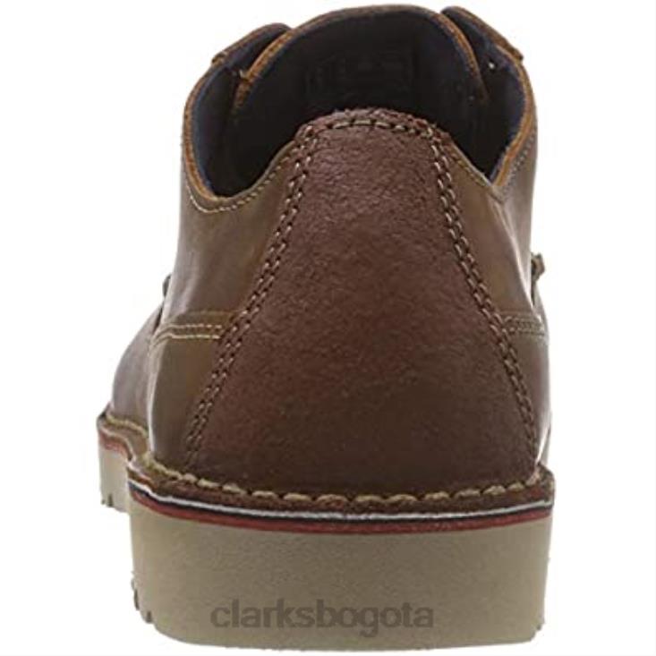 Clarks 0DX8L2477 vargo walk oxford clarks marrón cuero tostado oscuro para hombre hombres cuero marrón oscuro