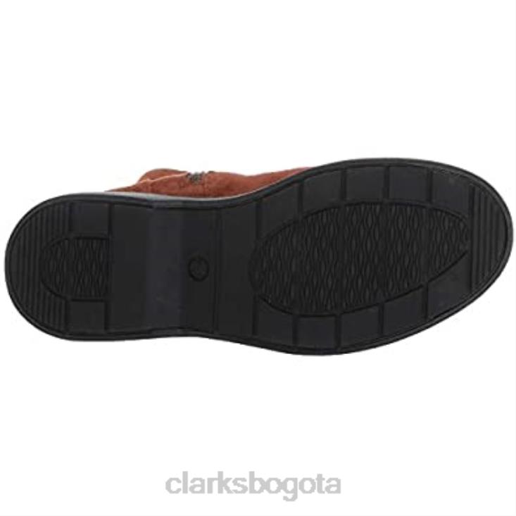 Clarks 0DX8L2478 bota de alta moda un elda para mujer clarks de gamuza color canela oscuro mujer gamuza bronceada oscura