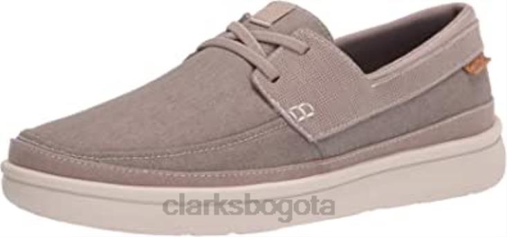 Clarks 0DX8L2483 Zapatilla clarks cantal lace de lona piedra para hombre hombres lienzo de piedra
