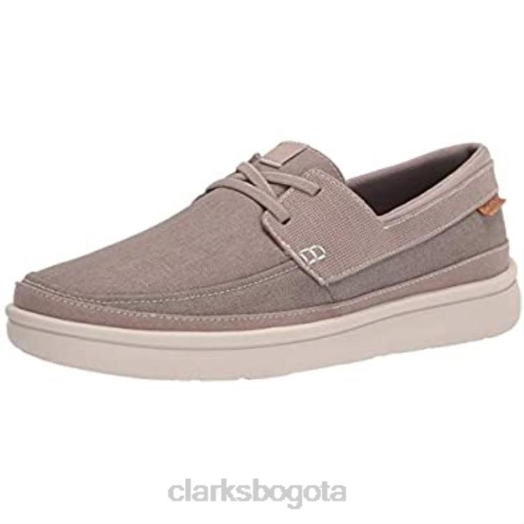 Clarks 0DX8L2483 Zapatilla clarks cantal lace de lona piedra para hombre hombres lienzo de piedra