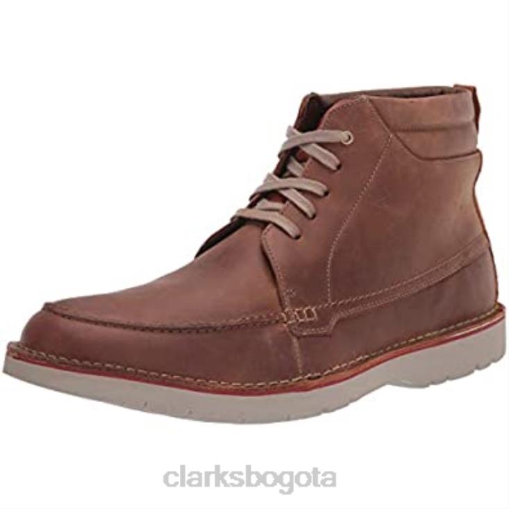 Clarks 0DX8L2486 botín vargo moc-marrón de cuero caído-11w para hombre clarks de cuero encerado hombres cuero de cera de abejas