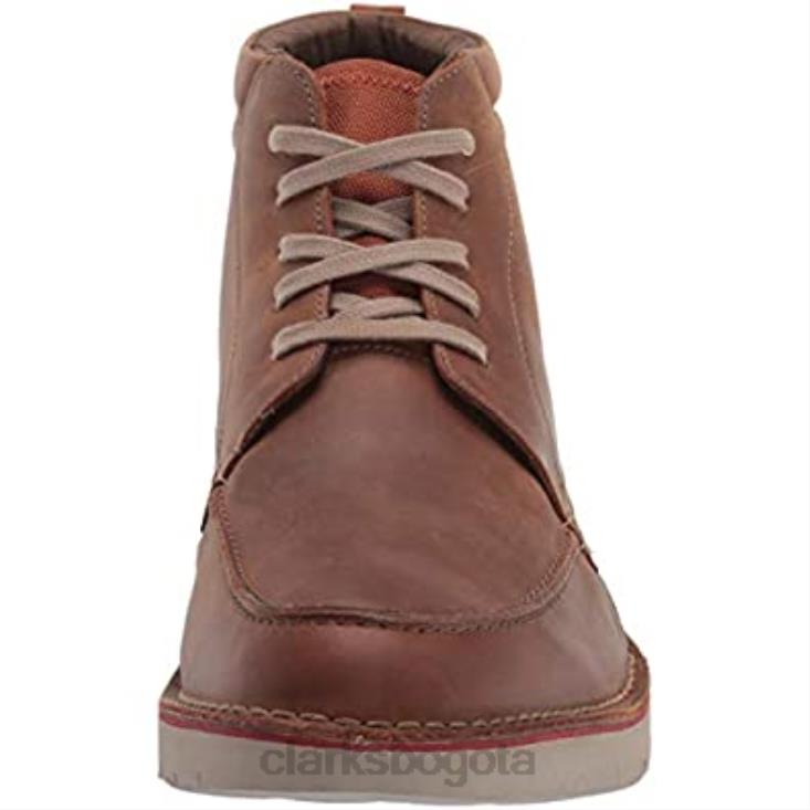 Clarks 0DX8L2486 botín vargo moc-marrón de cuero caído-11w para hombre clarks de cuero encerado hombres cuero de cera de abejas