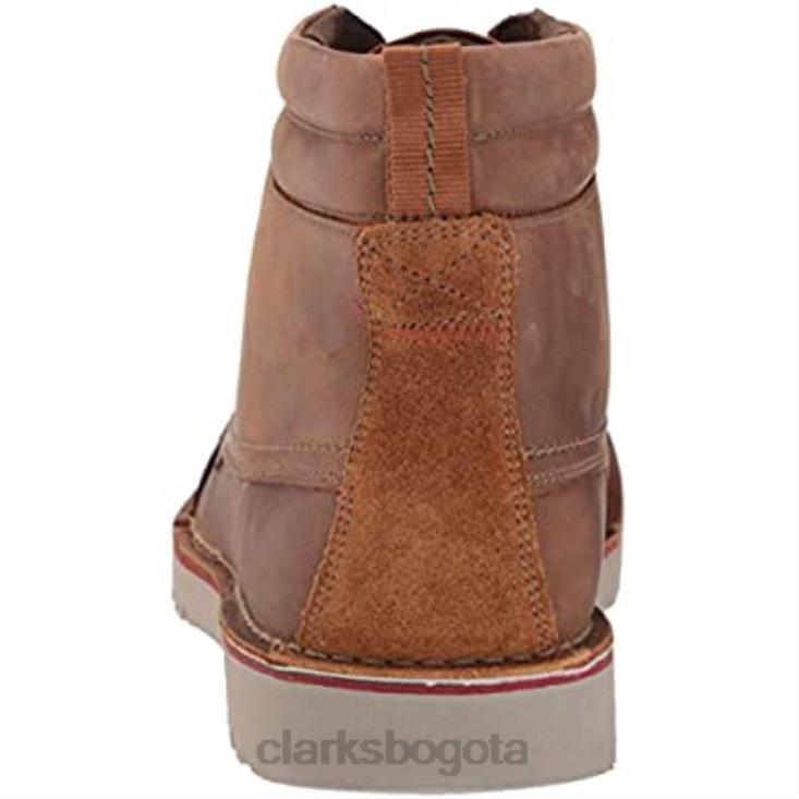 Clarks 0DX8L2486 botín vargo moc-marrón de cuero caído-11w para hombre clarks de cuero encerado hombres cuero de cera de abejas