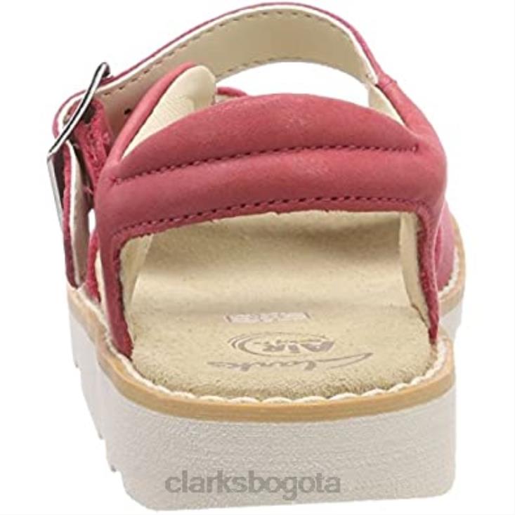 Clarks 0DX8L2497 Sandalias con tira trasera para niña Crown Bloom T de cuero rosa de Clarks niños cuero rosa