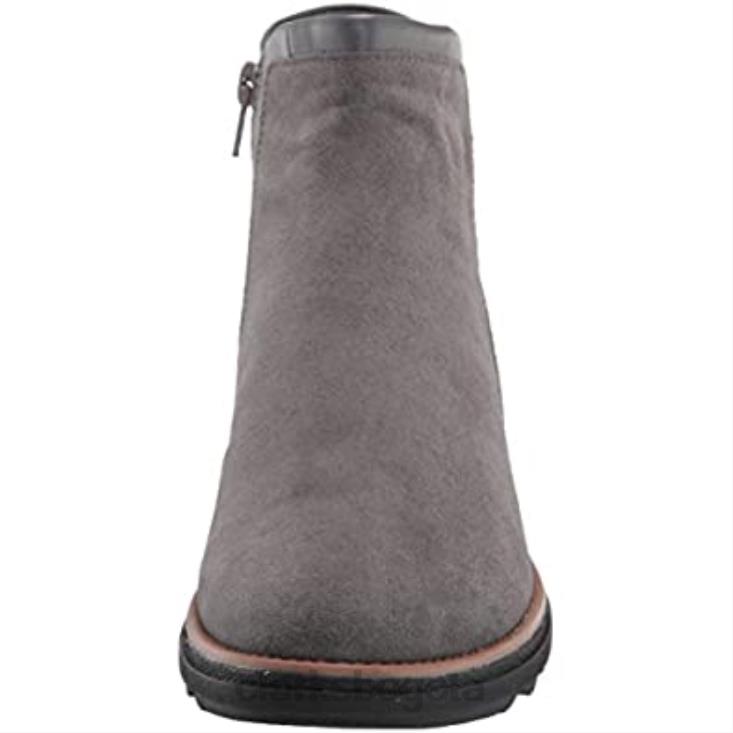 Clarks 0DX8L2498 Botas de moda Clarks Sharon Heights de ante gris para mujer mujer gamuza gris