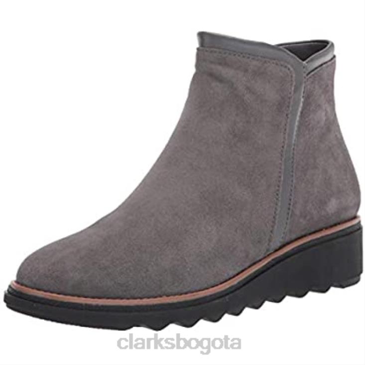 Clarks 0DX8L2499 Bota de moda Clarks Sharon Heights de gamuza gris para mujer mujer
