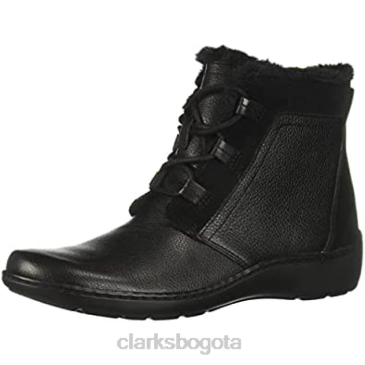 Clarks 0DX8L2505 Botín clarks cora chai de piel negro para mujer mujer cuero negro