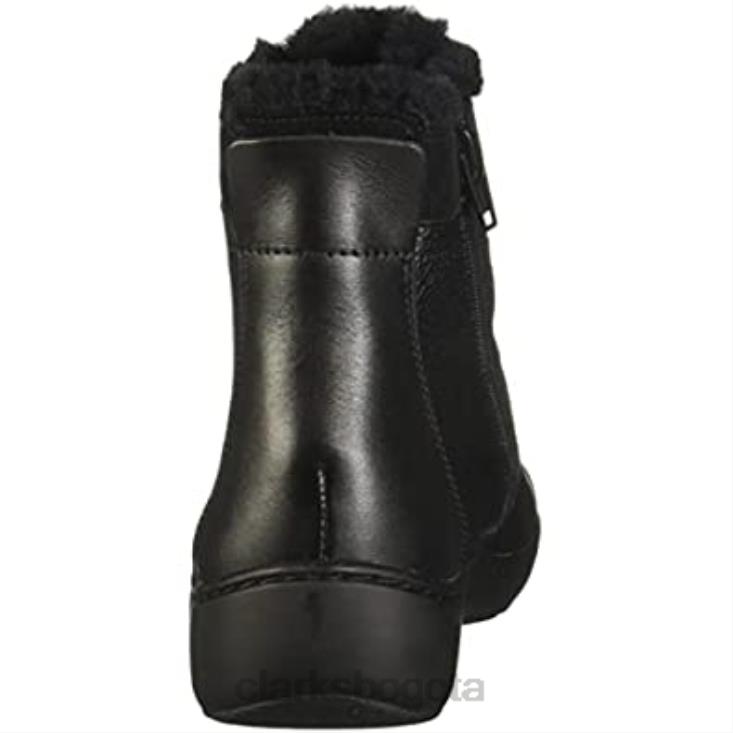 Clarks 0DX8L2505 Botín clarks cora chai de piel negro para mujer mujer cuero negro