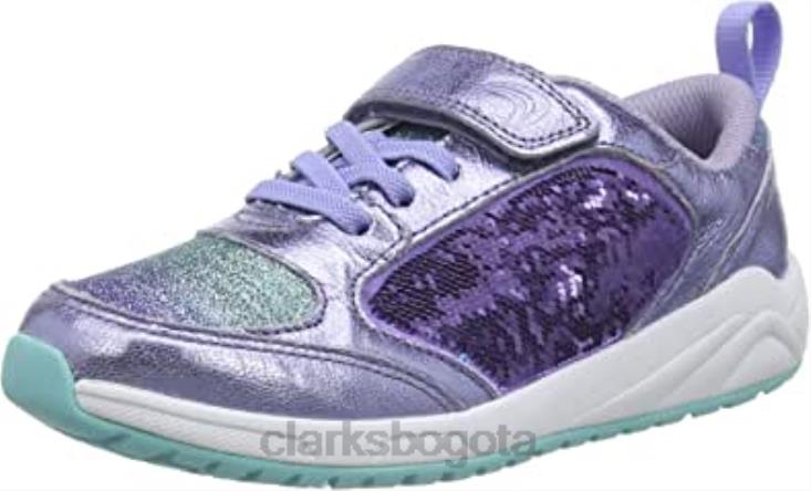 Clarks 0DX8L2511 Zapatilla de niña aeon flex k clarks lila piel niños cuero lila