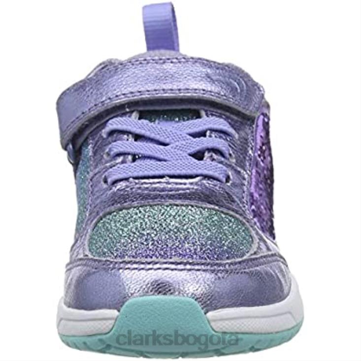 Clarks 0DX8L2511 Zapatilla de niña aeon flex k clarks lila piel niños cuero lila