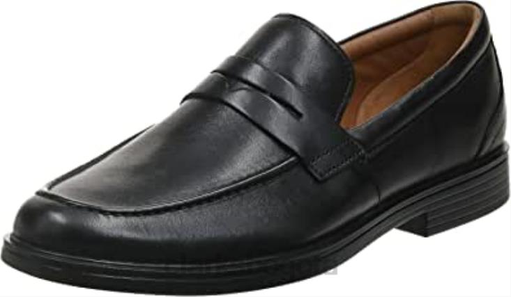 Clarks 0DX8L2516 mocasines clarks un aldric step de cuero negro para hombre hombres