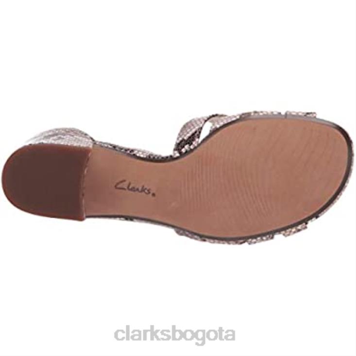 Clarks 0DX8L2518 sandalia tacon caroleigh rori mujer serpiente natural sintetica clarks mujer serpiente natural sintética