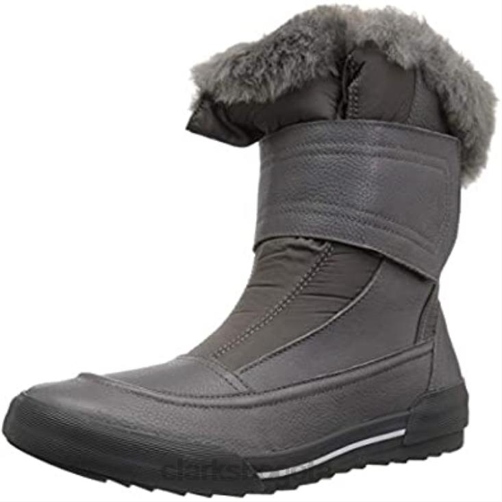Clarks 0DX8L2519 bota de nieve gilby merilyn para mujer cuero gris clarks mujer cuero gris