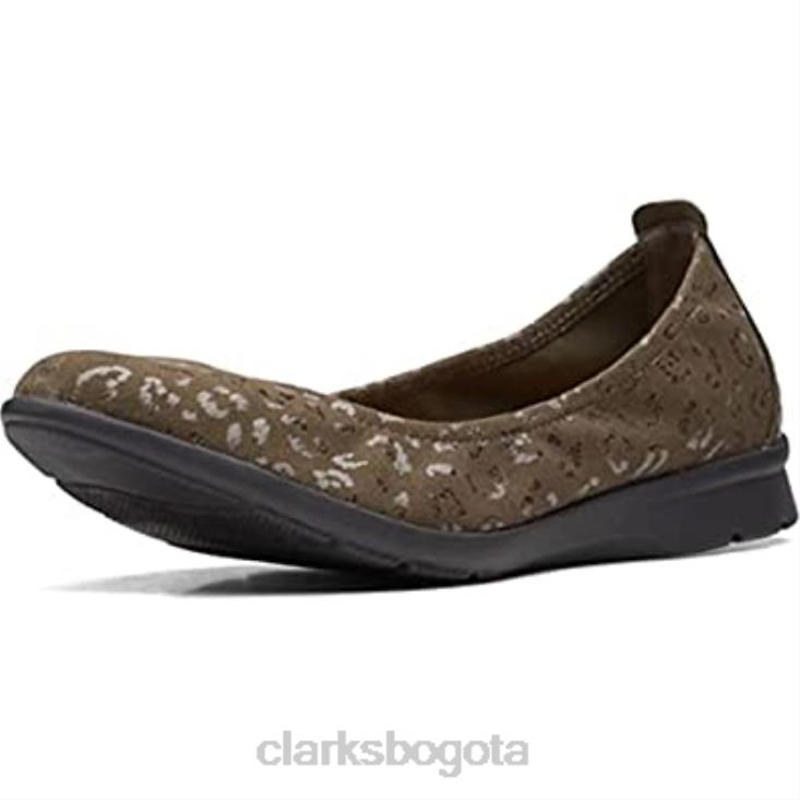Clarks 0DX8L252 bailarinas de mujer jenette easy de tejido verde oliva clarks mujer