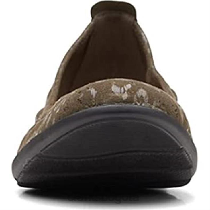 Clarks 0DX8L252 bailarinas de mujer jenette easy de tejido verde oliva clarks mujer