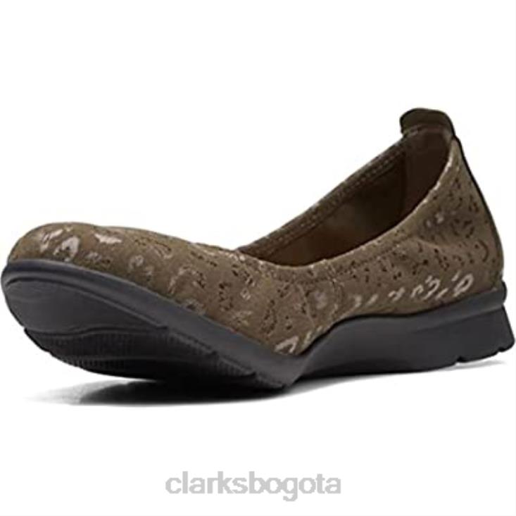 Clarks 0DX8L252 bailarinas de mujer jenette easy de tejido verde oliva clarks mujer