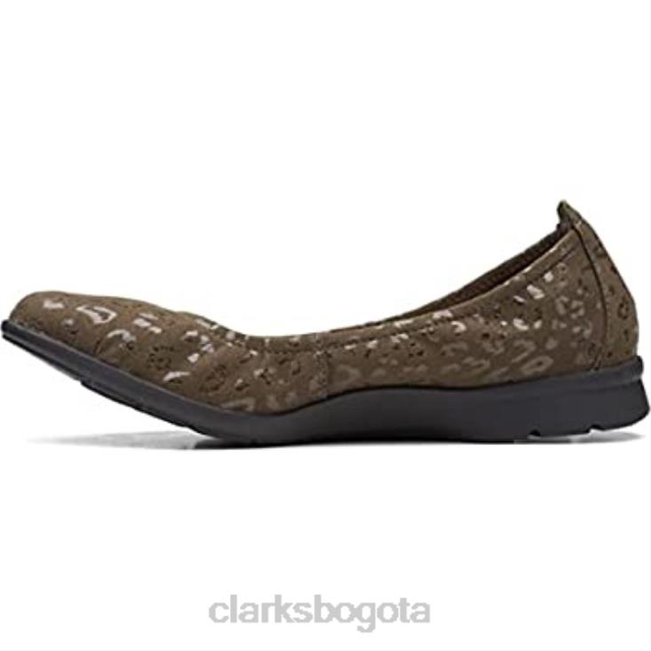 Clarks 0DX8L252 bailarinas de mujer jenette easy de tejido verde oliva clarks mujer