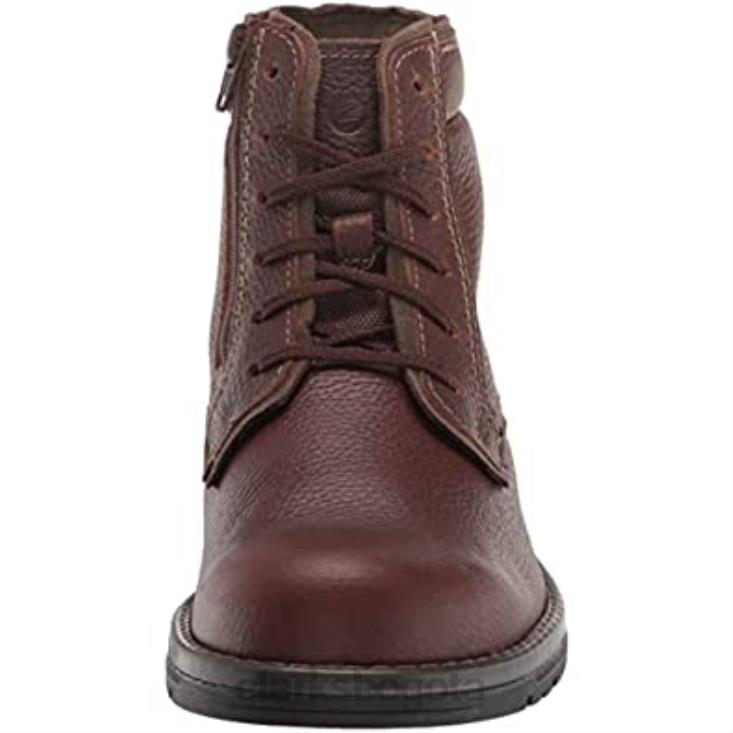Clarks 0DX8L2523 Botín alto impermeable clarks morris de hombre de piel caída marrón hombres cuero caído marrón