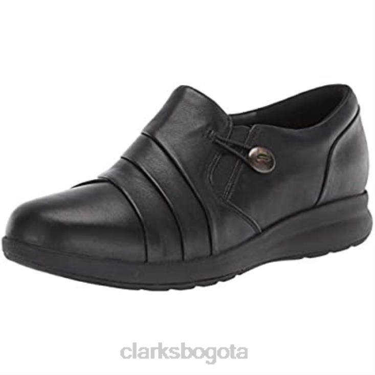 Clarks 0DX8L2528 Mocasines clarks un adorn loopun adorn de cuero negro para mujer mujer cuero negro