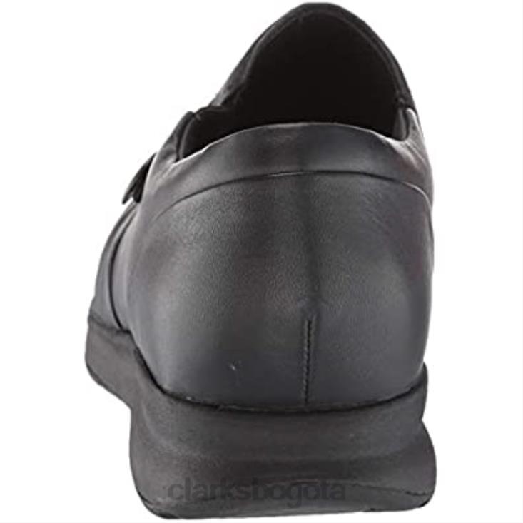 Clarks 0DX8L2528 Mocasines clarks un adorn loopun adorn de cuero negro para mujer mujer cuero negro