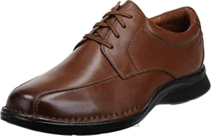 Clarks 0DX8L2532 clarks kempton run oxford de cuero tostado para hombre hombres cuero marrón