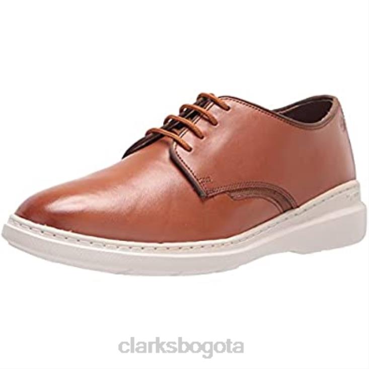 Clarks 0DX8L2534 Clarks Dennet Low Oxford de cuero color canela oscuro para hombre hombres cuero bronceado oscuro