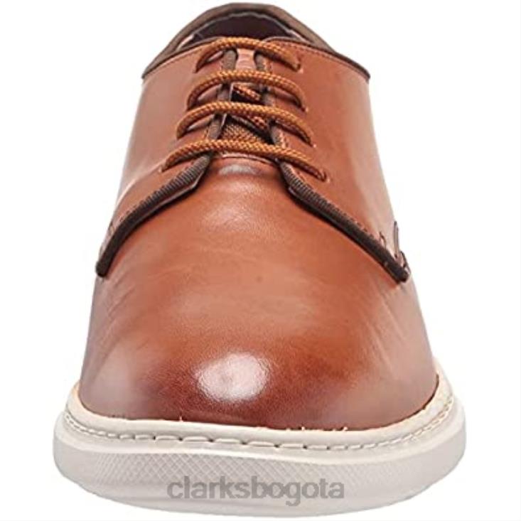 Clarks 0DX8L2534 Clarks Dennet Low Oxford de cuero color canela oscuro para hombre hombres cuero bronceado oscuro