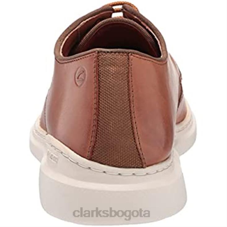 Clarks 0DX8L2534 Clarks Dennet Low Oxford de cuero color canela oscuro para hombre hombres cuero bronceado oscuro