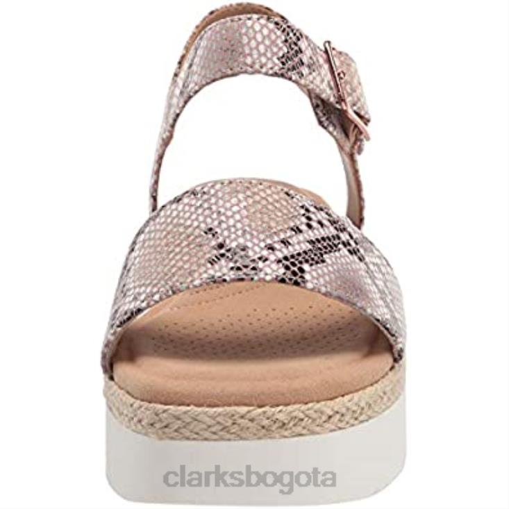 Clarks 0DX8L2535 sandalia cuña mujer lana Shore clarks marrón serpiente sintética mujer serpiente marrón sintética