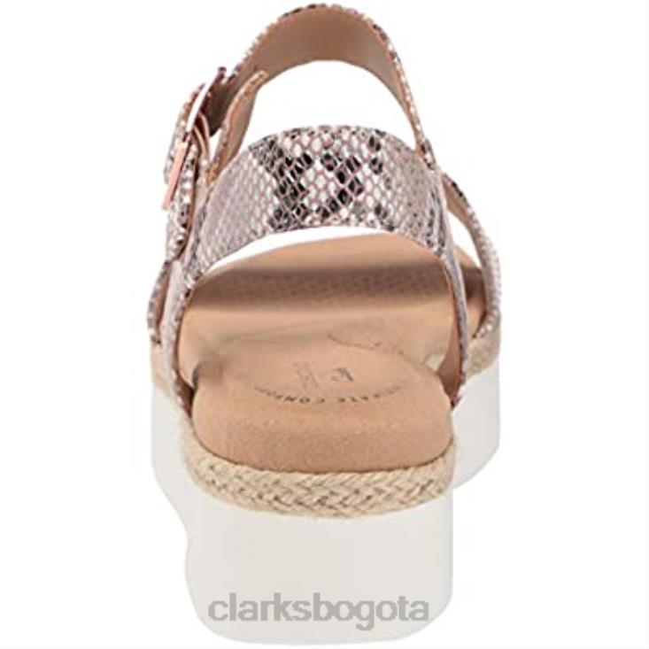 Clarks 0DX8L2535 sandalia cuña mujer lana Shore clarks marrón serpiente sintética mujer serpiente marrón sintética
