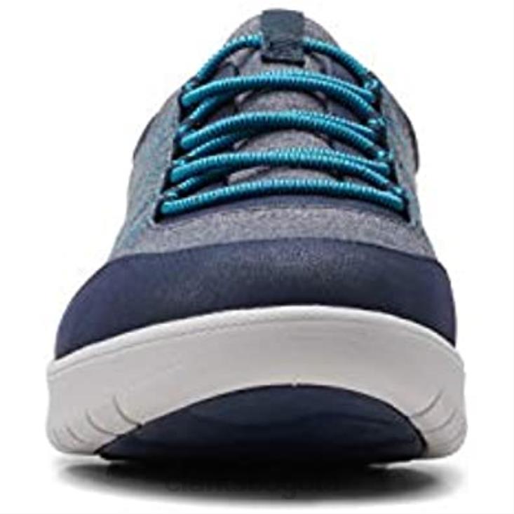 Clarks 0DX8L2539 Zapatilla clarks adella holly de tela azul marino para mujer mujer textil azul marino