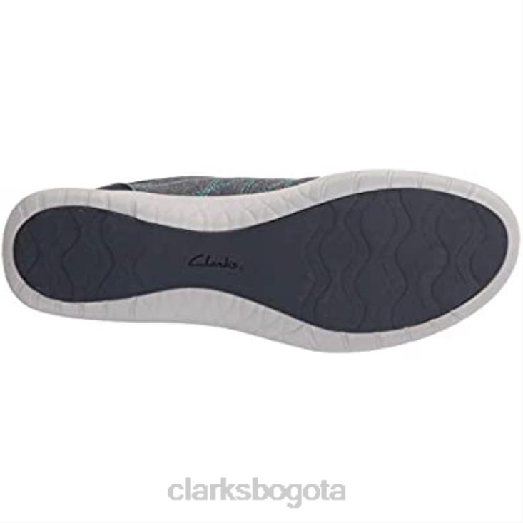 Clarks 0DX8L2539 Zapatilla clarks adella holly de tela azul marino para mujer mujer textil azul marino