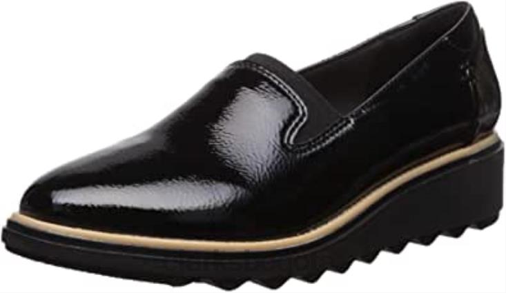Clarks 0DX8L254 mocasín sharon dolly mujer charol sintético negro clarks mujer