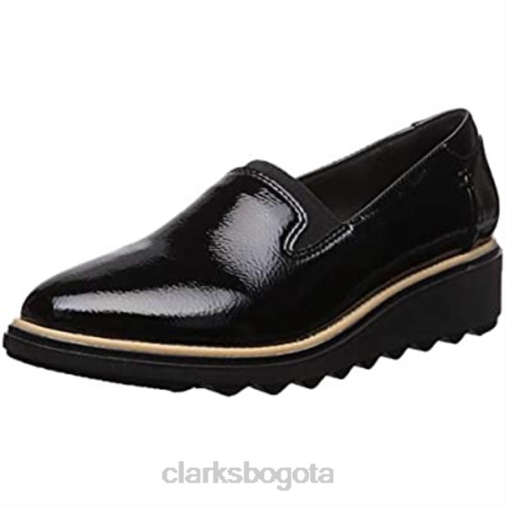 Clarks 0DX8L254 mocasín sharon dolly mujer charol sintético negro clarks mujer