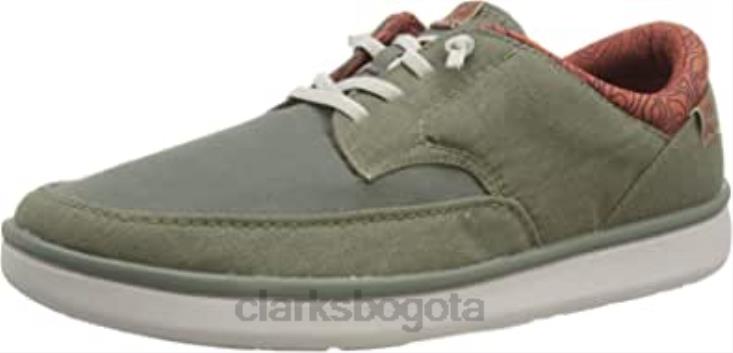 Clarks 0DX8L2542 zapatilla baja cantal hombre oliva combi clarks hombres combinación de oliva