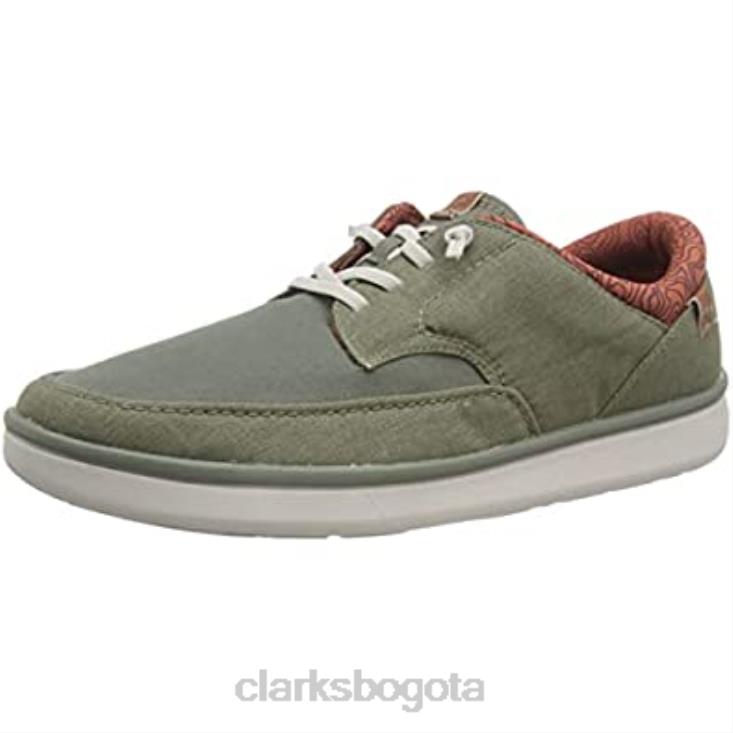 Clarks 0DX8L2542 zapatilla baja cantal hombre oliva combi clarks hombres combinación de oliva