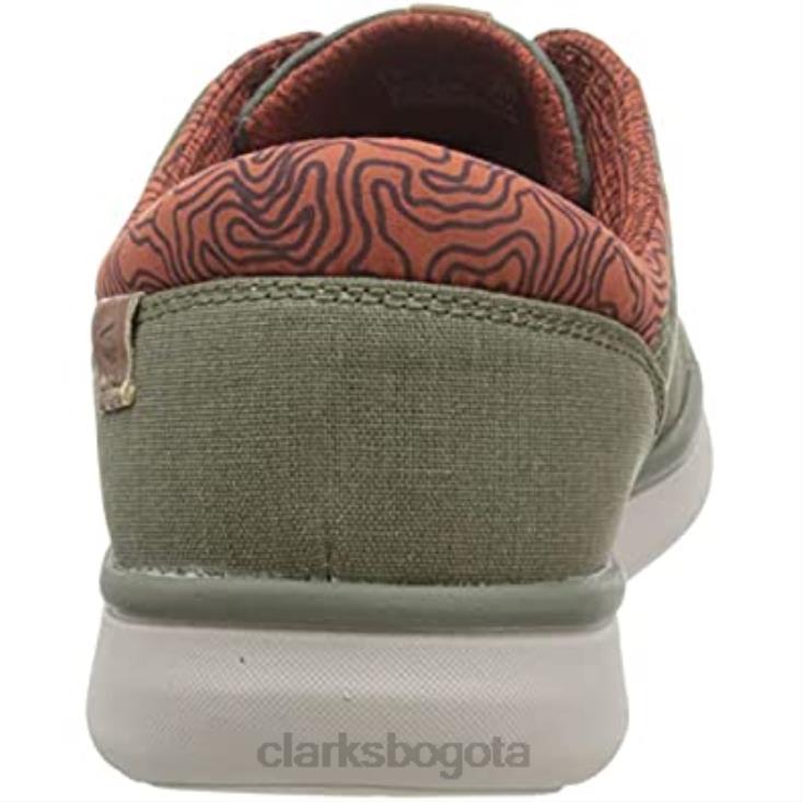 Clarks 0DX8L2542 zapatilla baja cantal hombre oliva combi clarks hombres combinación de oliva