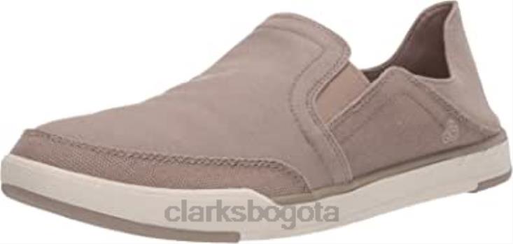 Clarks 0DX8L2545 Mocasines Clarks Sand Canvas para hombre Step Isle Row hombres lona de arena