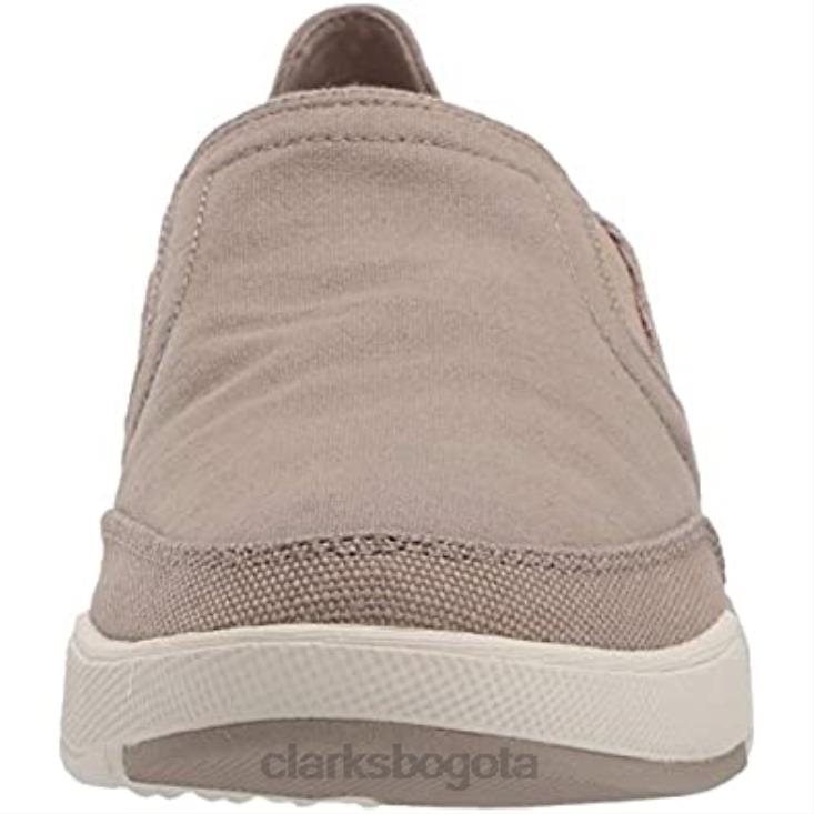 Clarks 0DX8L2545 Mocasines Clarks Sand Canvas para hombre Step Isle Row hombres lona de arena