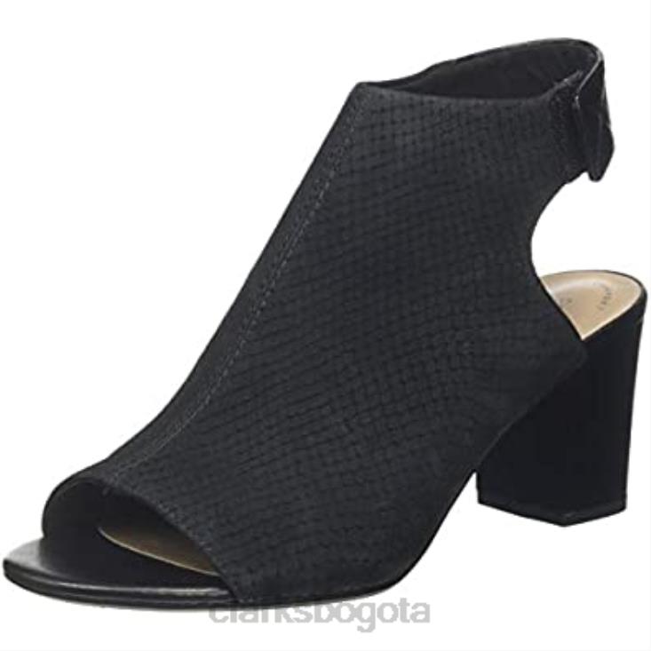 Clarks 0DX8L2549 sandalias con tira trasera deva bell para mujer clarks negro mujer nubuck negro nubuck negro