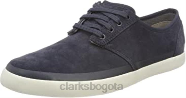 Clarks 0DX8L2550 zapatillas bajas torbay rand para hombre azul gamuza azul clarks hombres gamuza azul